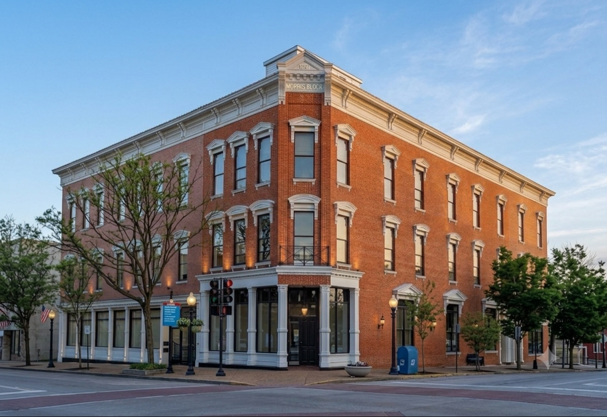 Summit X Advisors office entrance — Morris Block building in Jefferson City